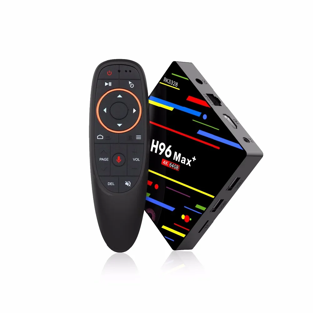 H96 MAX Plus 4 г + 32 г/64 Android8.1 Поддержка голоса RK3328 четырехъядерный 64 бит 4G64G WiFi 2 г/5 BT4.1