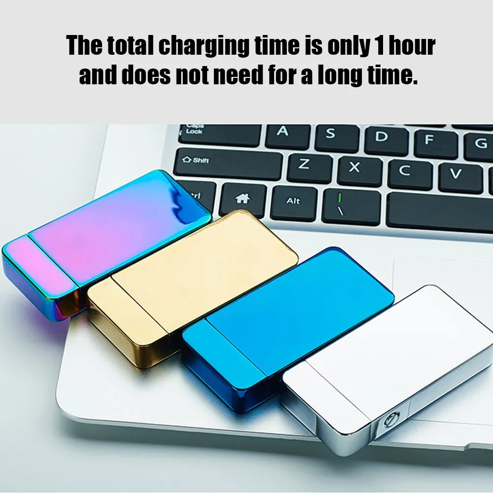 USB Электрический двойной дуговой металлический беспламенный фонарь