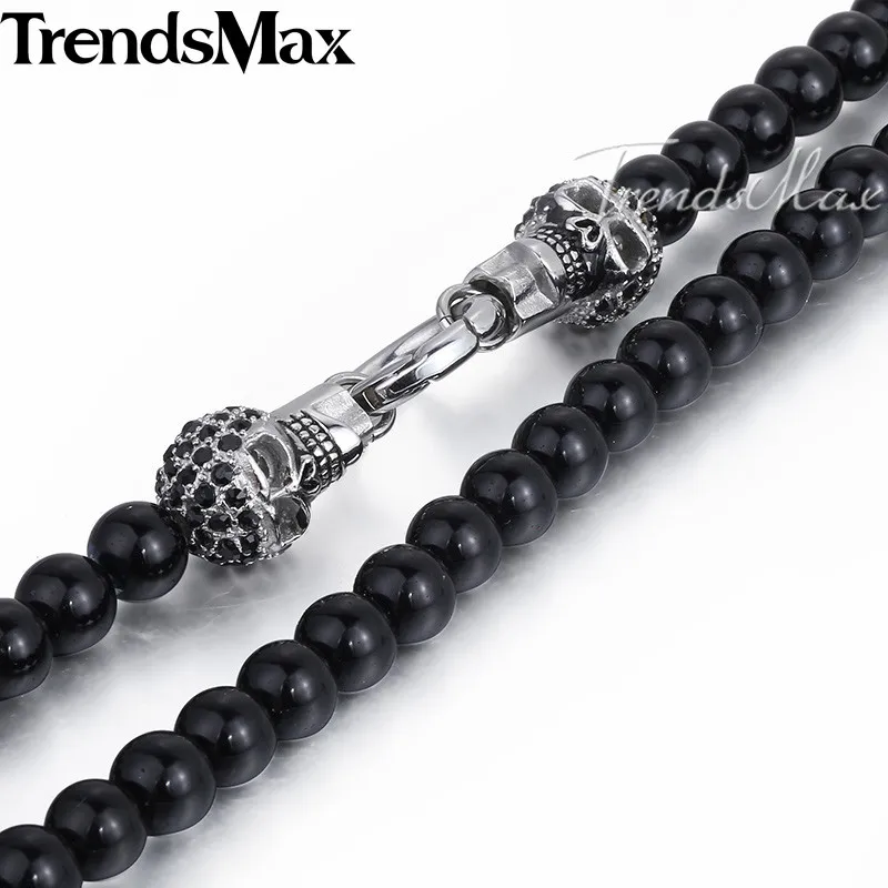 Trendsmax Будда бусы браслет ожерелье для мужчин 316L нержавеющая сталь Череп амулет
