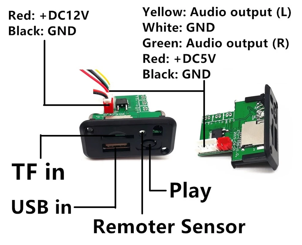 DC5V/12V Mini MP3 декодер плата модуль декодирования детали динамика подключение USB