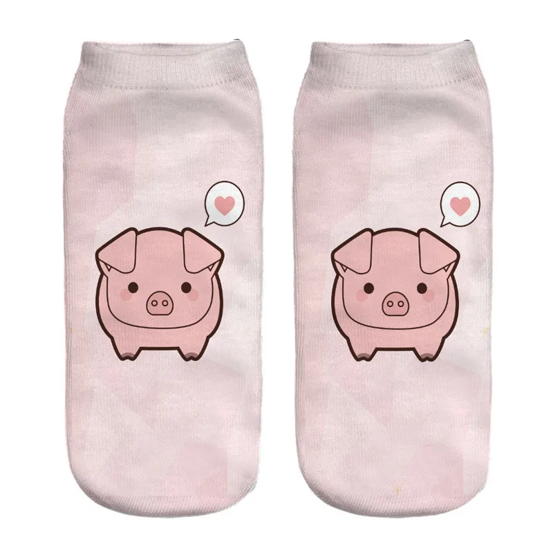 2018 new funny 3d print socks cute white animal pig  Unisex Socks Hot women Mujer unisex Fashion Sox catton funny socks