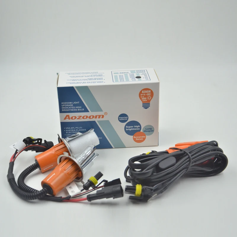 Aozoom 45 Вт AC 12 В тонкий балласт с Canbus комплект HID лампы H1 H4 H7 H11 D2H 9005 9006 5500k заменить
