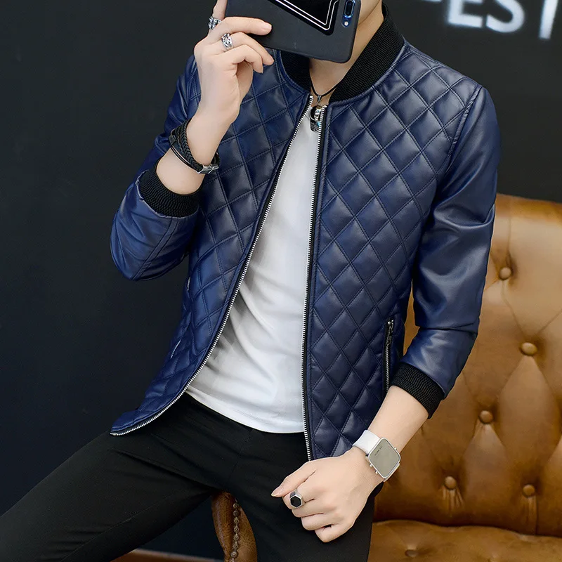 Мужская кожаная куртка мотоциклетная сезон весна и осень|men leather jacket|leather jacketmotorcycle