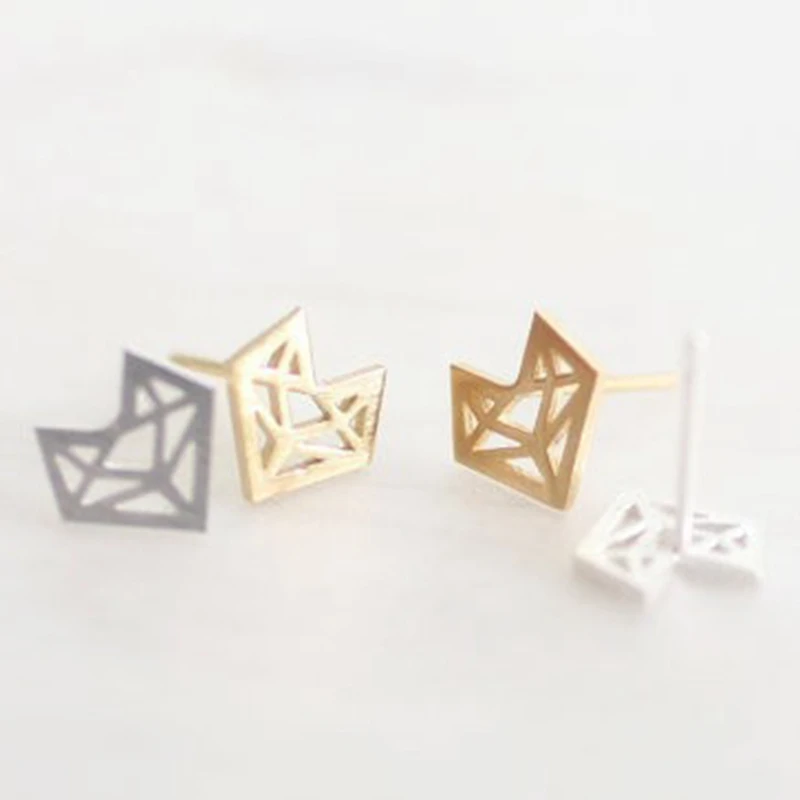 Новая Мода Оригами лиса серьги стержня для Для женщин простой оригами Jewelry