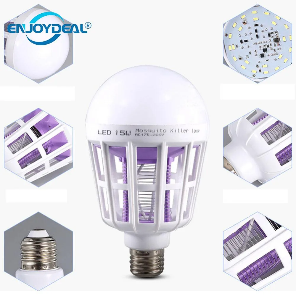 Портативная Летняя мини лампа для насекомых E27 15 Вт 24 светодиода 2 в 1|led bulb 220v|globe