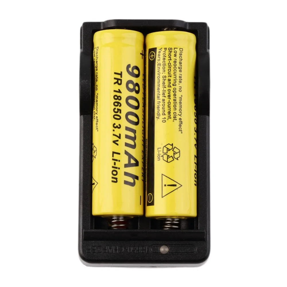GTF 4 шт 18650 3 7 V 9800 mAh литий ионная аккумуляторная батарея + зарядное устройство EU для