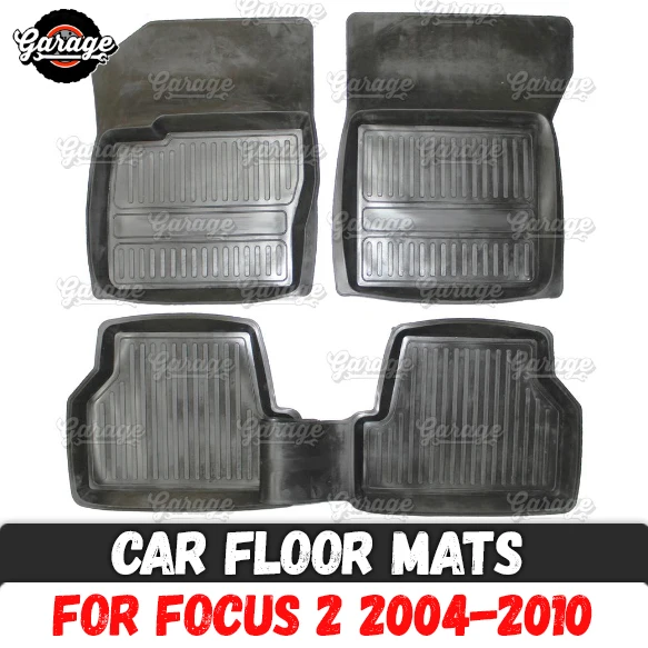Alfombrillas de goma para coche, accesorios de protección de decoración de alfombras, funda para Ford Focus 2 2004-2010, 1 juego/4 Uds. O 2 uds.