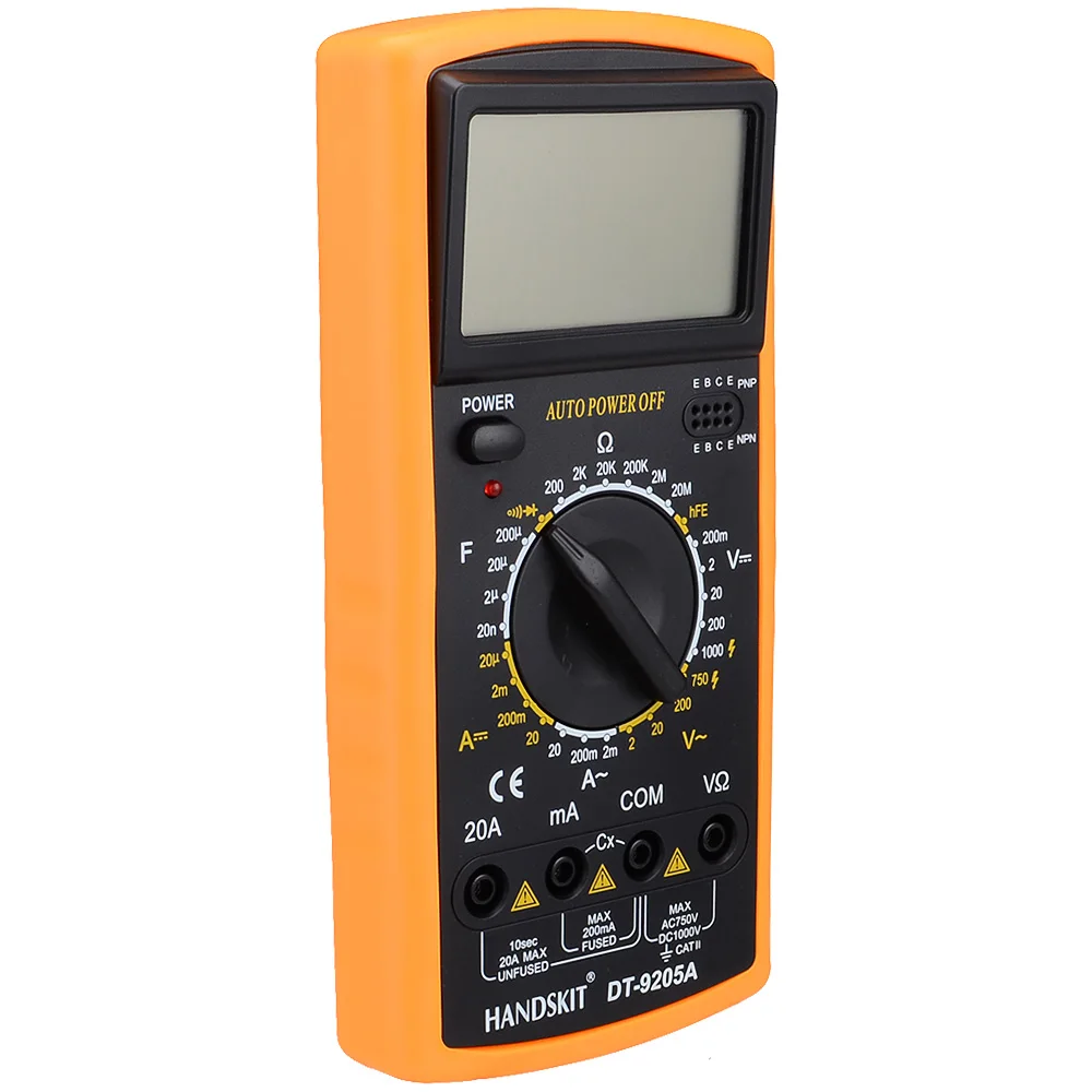 DT9205A AC DC LCD Дисплей профессиональный электрический ручной метр тестер Цифровой