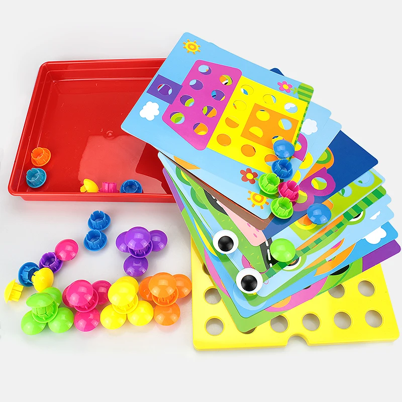 3D головоломки композитные 10 частей Творческая мозаика грибы художественные пуговицы набор для ногтей игрушки для детей образовательные ху... от AliExpress WW