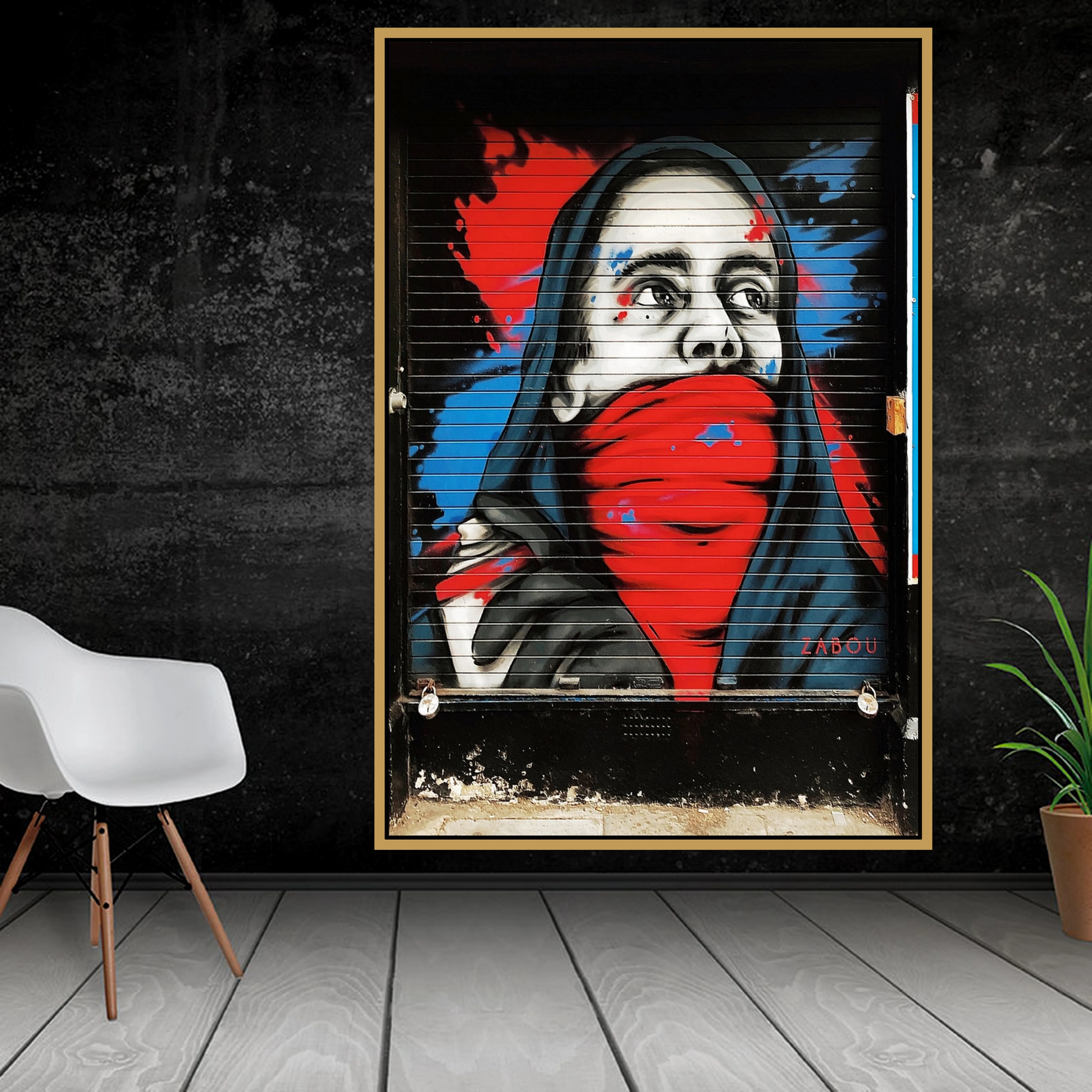 

Half Face Urban Street Art Graffiti Wall Art Poster Wall Photo Pictures Wall Art Living Room Wall Decor Painting Canvas Print