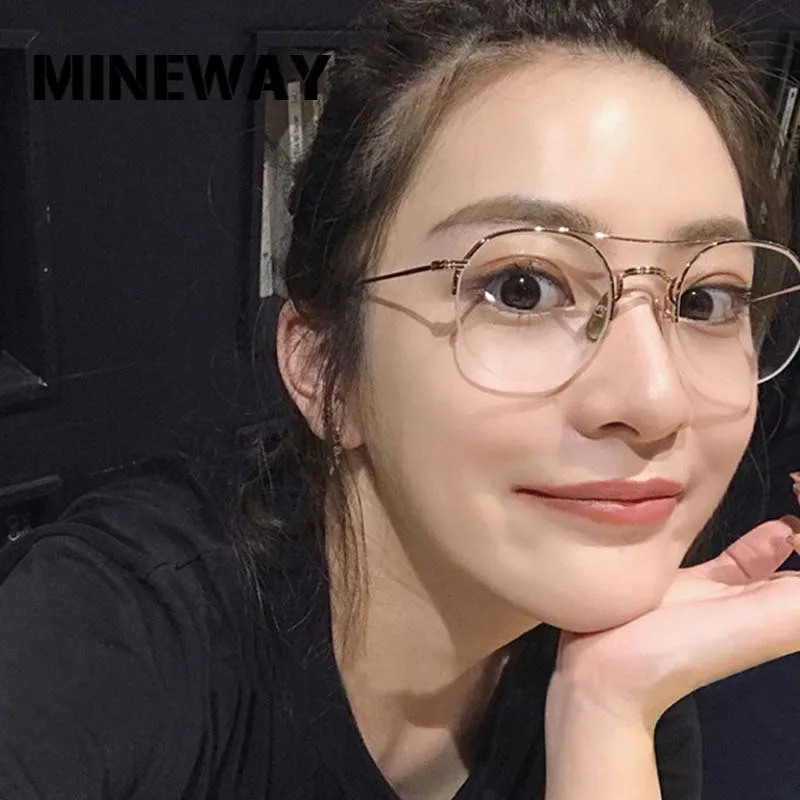 Женские солнцезащитные очки авиаторы MINEWAY с прозрачными линзами из сплава