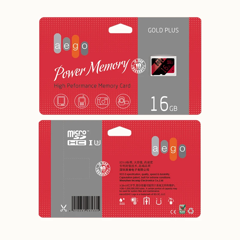Карта памяти AEGO 16ГБ Class 10 U3 microSDHC UHS-I (без адаптер) | Компьютеры и офис