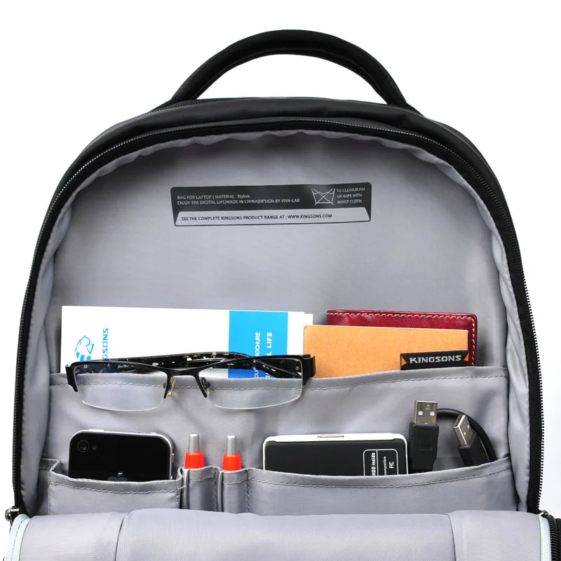 Kingsons моды черный рюкзак для ноутбука ежедневно Для мужчин компьютер bagpacks Mochila