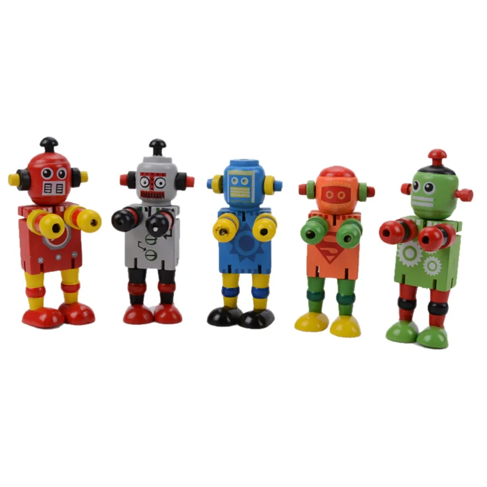 1 шт. фигурки детская игрушка для раннего обучения деревянная робот Детская