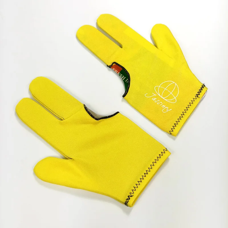yellow Jassinry 8 шт. бильярдные перчатки серый/желтый/черный 3 цвета бассейн три пальца перчатки бильярд аксессуары - Цвет: yellow