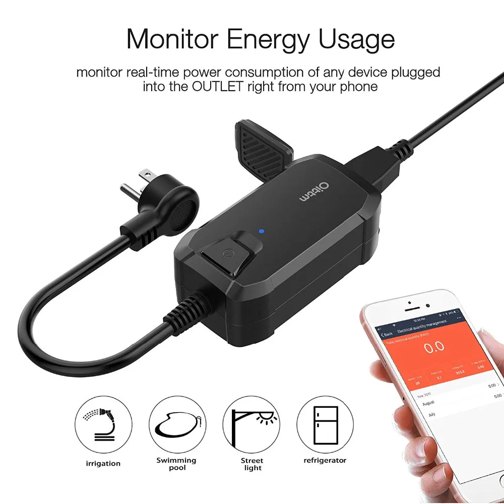 Наружная Wi-Fi розетка Smart Plug hogar GSM розетка питания мониторинг энергии беспроводной работает с Alexa дистанционный GSM таймер управления