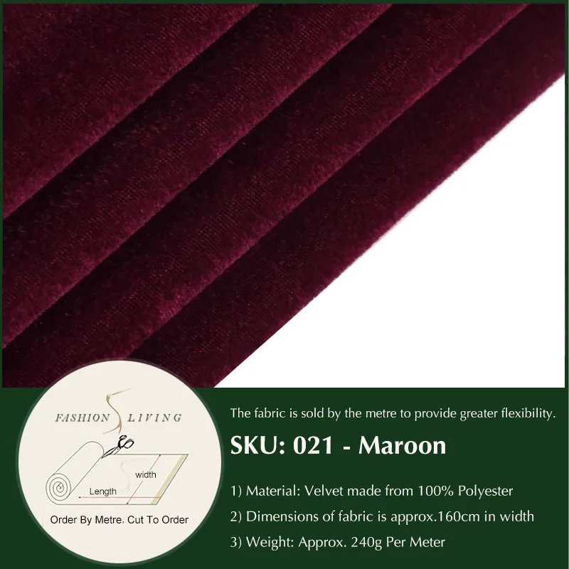 Maroon См 160 см обивка красная бархатная ткань черное бархатное платье ткань однотонная фиолетовая бархатная занавеска ткань бордовая Серебристая серая ткань - Цвет: Maroon