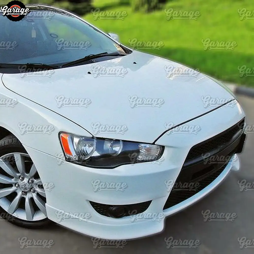 Клыки переднего бампера для Mitsubishi Lancer 10 2007-2010 ABS пластиковые накладки обвес набор аксессуаров Тюнинг автомобиля Стайлинг