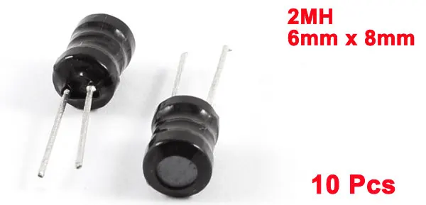 UXCELL 10 шт. 2Mh 6X8 6 мм X 8 Радиальные этилированные Силовые индукторы|power inductor|2mh inductor |