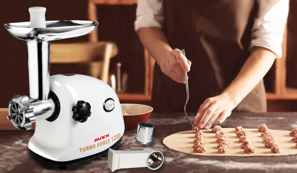Мясорубка AVEX MG-151 TT с насадками: соковыжималка для томатов и шинковка