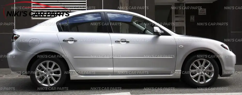 Накладки на пороги для внешней двери чехол для Mazda 3 BK 2003-2008 боковые юбки ABS пластик обвес комплект аэродинамических подушечек для спортивного стайлинга автомобиля