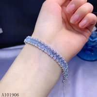 kjjeaxcmy fine jewelry 925 sterling silver inlaid natural blue topaz gemstone female bracelet support review new luxury
