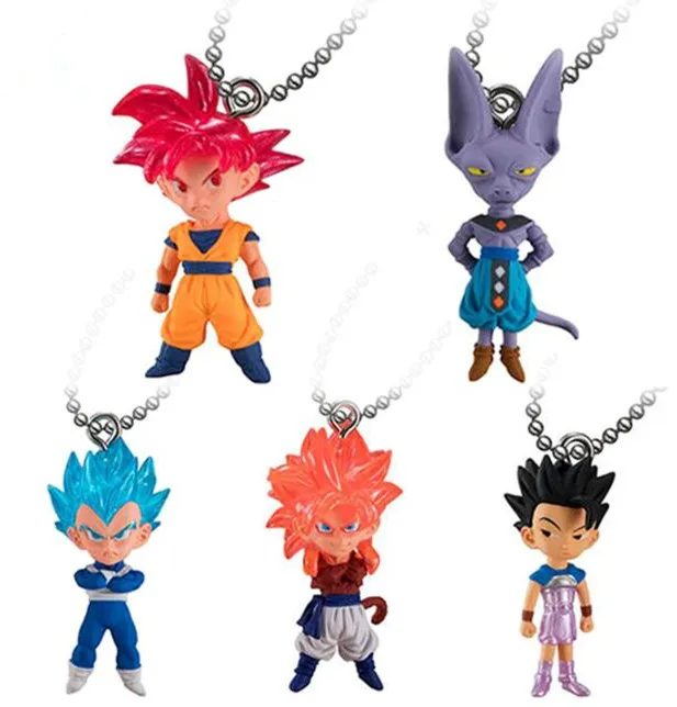Брелок для ключей Dragon ball super UDM 28 SS4 Gogeta Goku Vegeta Beerus Cabba Gashapon ПВХ фигурка|Игровые