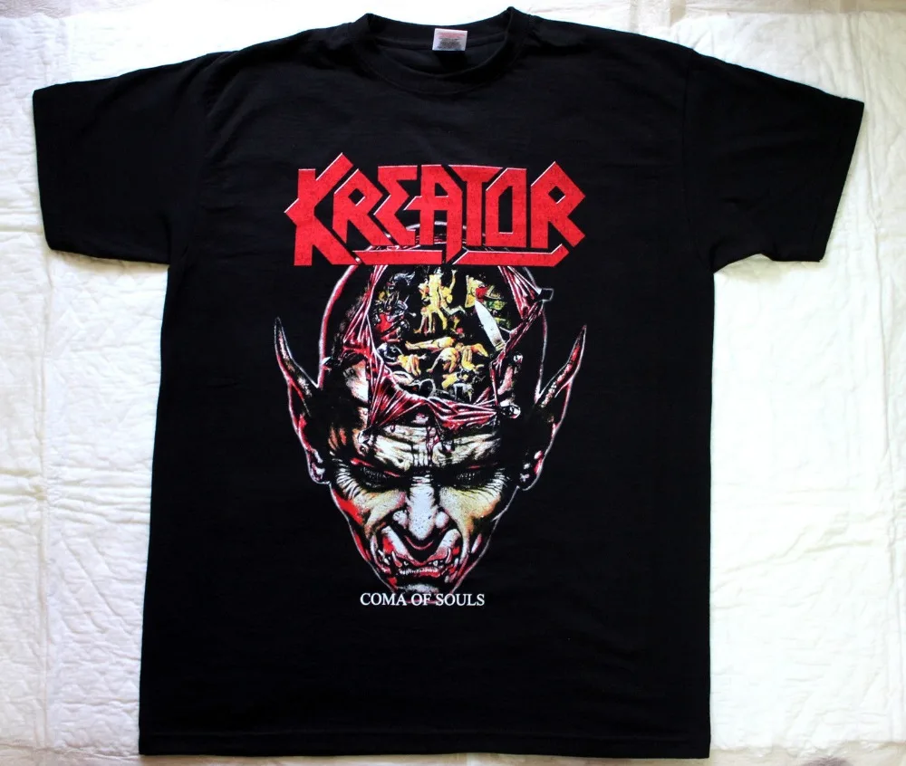 Kreator Комы Soulsྖ Немецкого Трэш Метала Содом Уничтожения Новый Черный Футболка