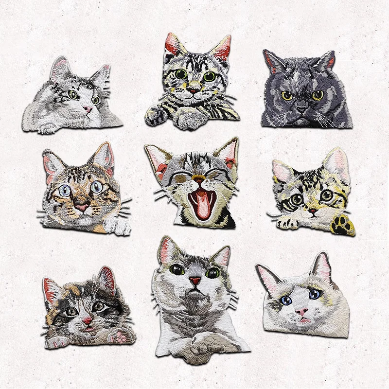 Lovley cat патчи для одежды вышитые приклеивания утюгом аппликация Железо На Патчи