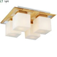 1 4 612head simple modern solid wood dining room pendant lamp wooden cafe light light ac90 265v free shipping