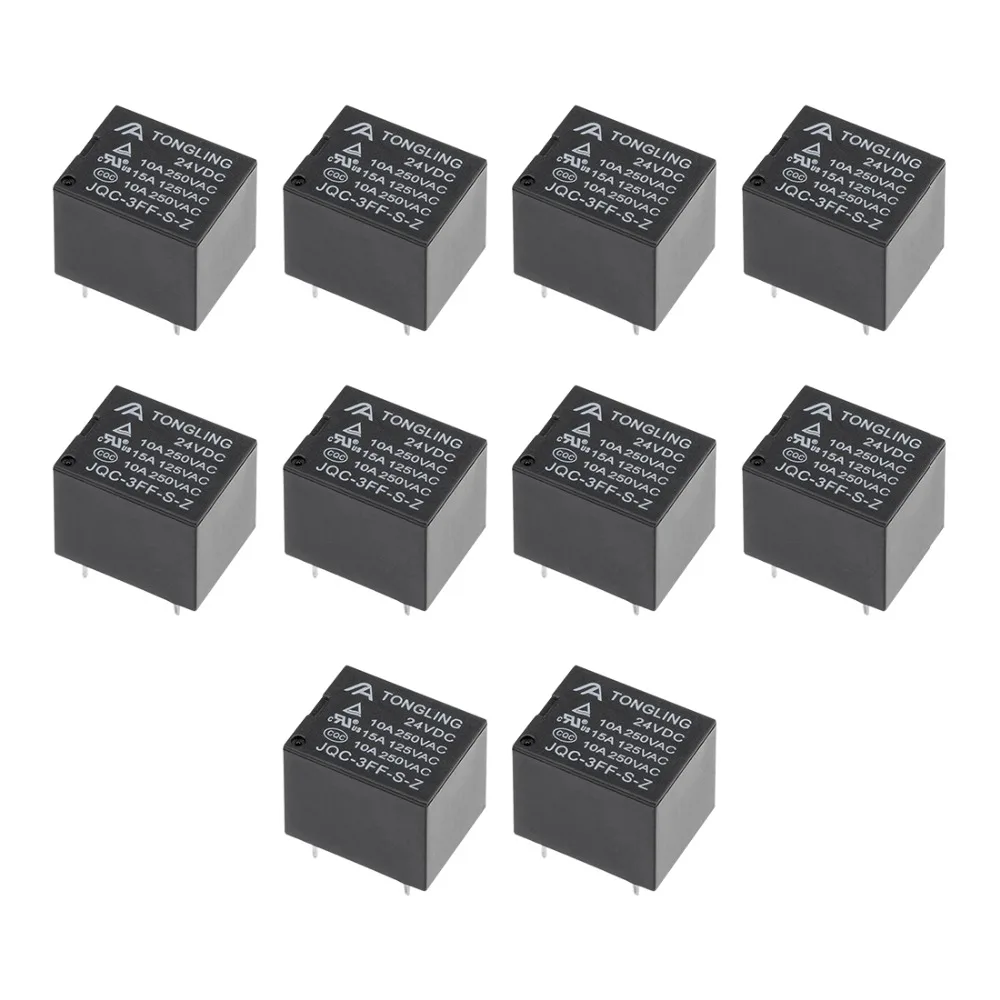 10 шт. реле UXCELL 5 Pin SPDT электромагнитное электролитическое постоянного тока 24 В