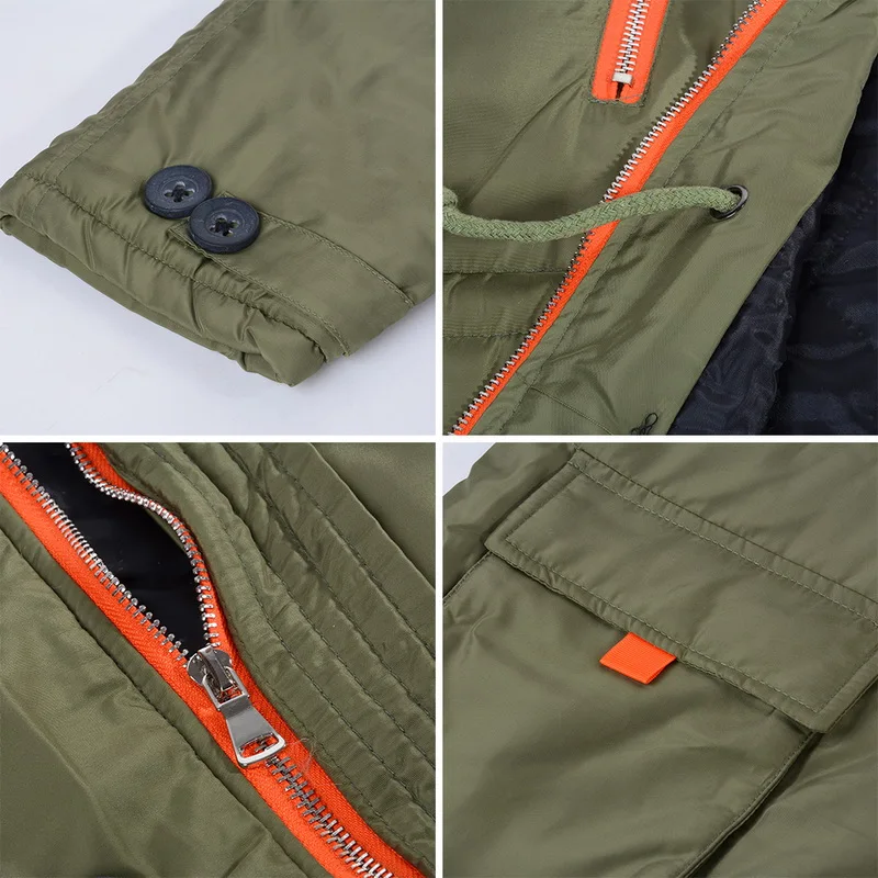 Adisputent Men Fahion Hooded Jacket Multi Pockets Winter Warm Men's Cotton Coat Male Casual Long Parka with Fur Collar Outwear |
