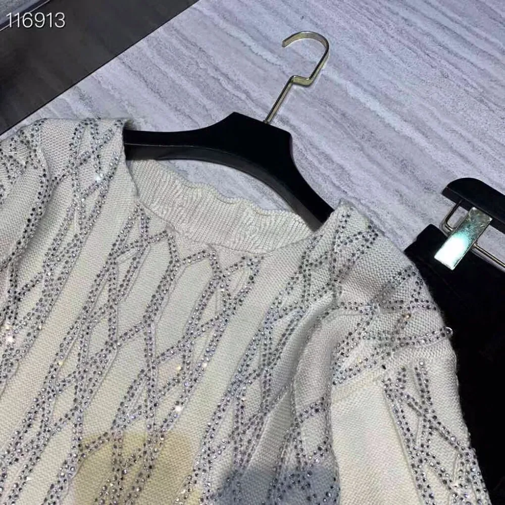 2019 newest fashion women sweater and pullover shinning beads solid wollen Autumn Winter Women Sweater |