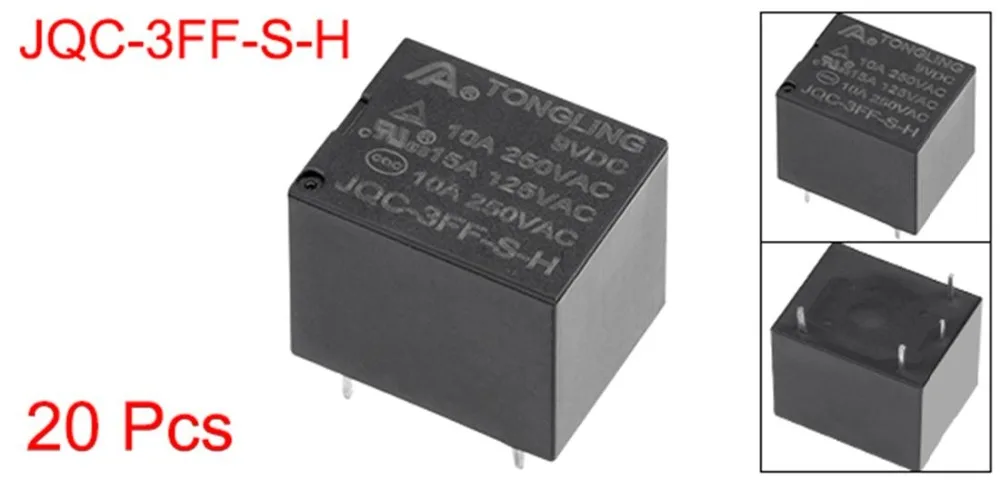 UXCELL реле электромагнитного питания 20 шт. 5/9/12 в пост. Тока SPST 4 Pin PCB для