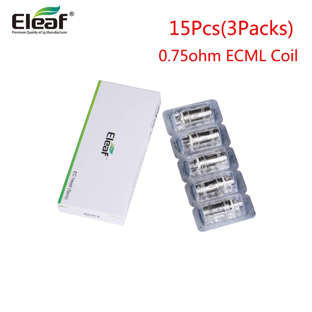 15 шт. оригинальная электронная сигарета Eleaf ECML Coil Head Vape 0.75ohm Core для Melo 3 Tank/ ijust S/Ijust 2