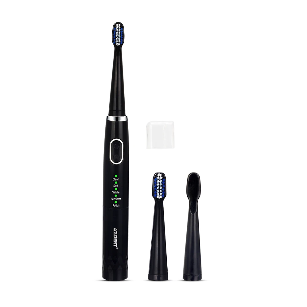 AZ-4 Pro Sonic электрическая зубная щетка 5 режимов для взрослых с таймером зубные щетки на батарейках с 3 сменными головками без подзарядки
