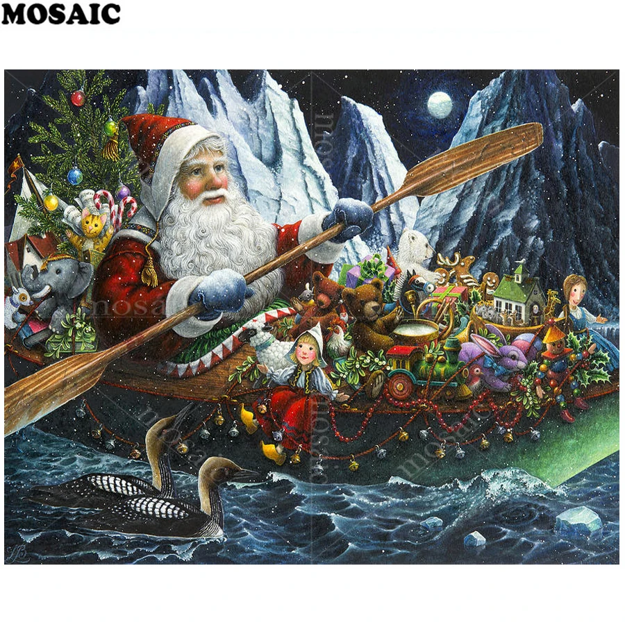 

DIY 5D Diamond Mosaic Christmas Santa Claus and cartoon doll Diamond Painting Cross Stitch Kits Diamond Embroidery craft gift