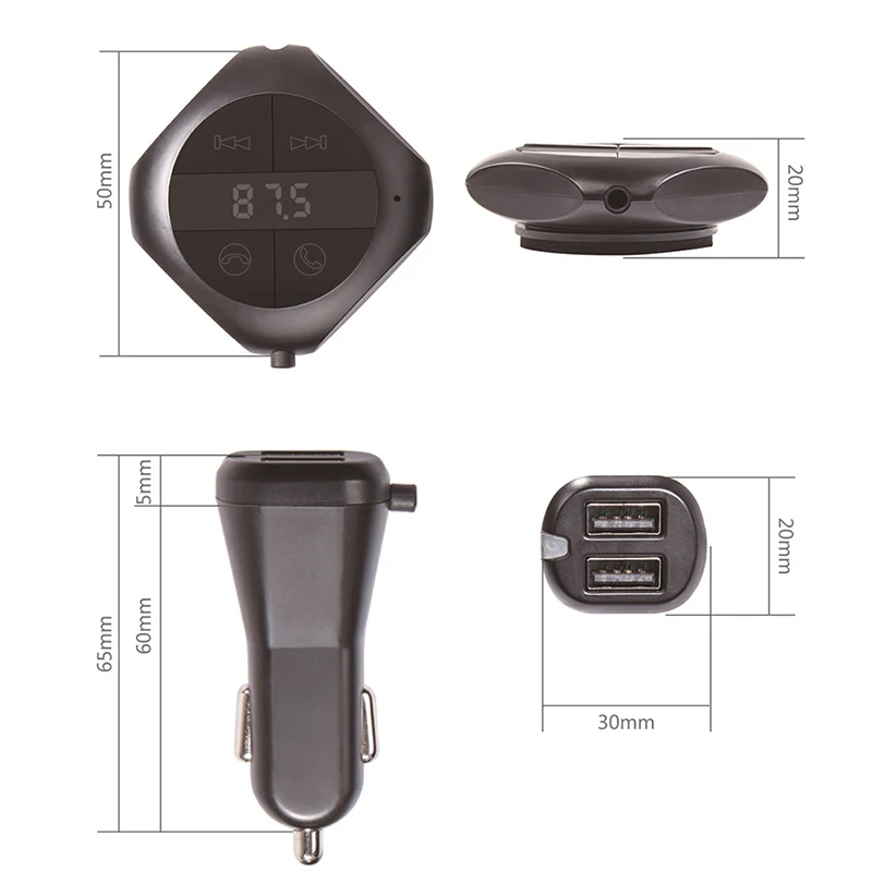 FM Transmitter Bluetooth Car Kit Q7S MP3 Player Wireless Modulator LED Display USB Charger Support TF Card For iPhone&ampAndroid |