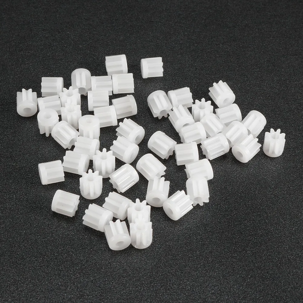 Uxcell 50 шт./лот 082A пластиковая Шестерня 5x5 мм белые игрушечные аксессуары диаметр