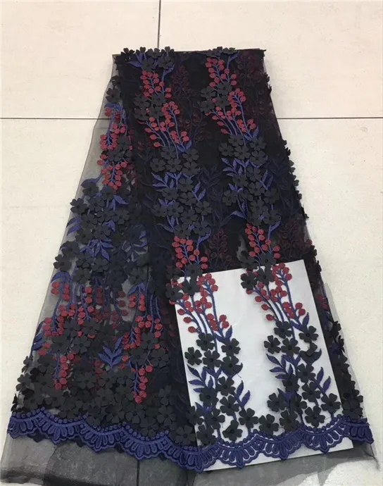 

Latest 3d lace fabric for wedding 2018 african tulle lace fabric high quality nigerian lace fabrics sewing beads wholesale red