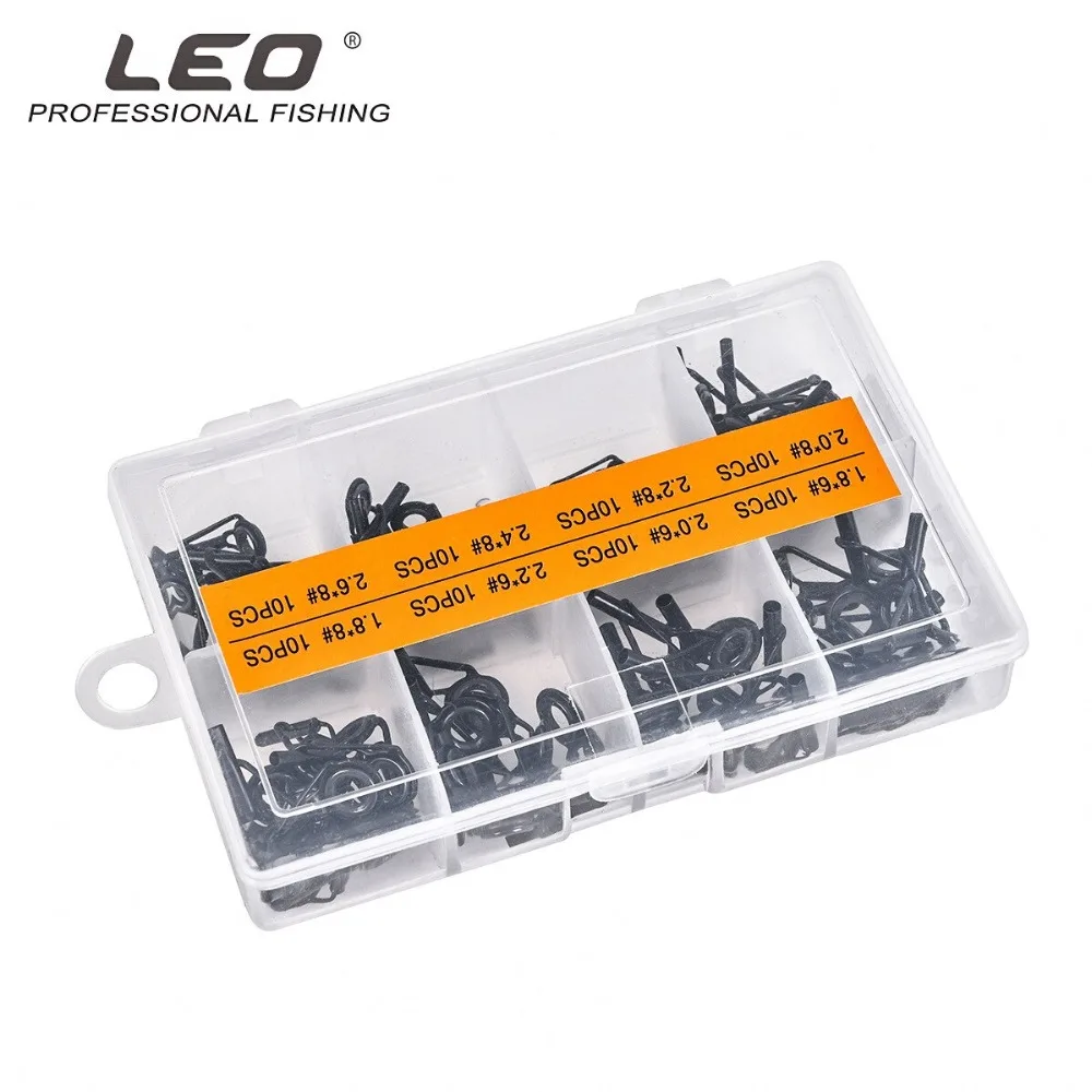 LEO 80 шт./лот Leo руководство по рыбалке кольцо костюм черный нержавеющая сталь