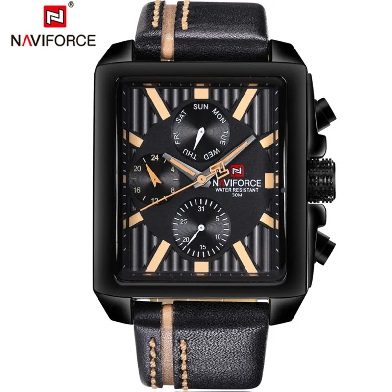 NAVIFORCE мужские часы Топ бренд роскошные спортивные военные водонепроницаемые