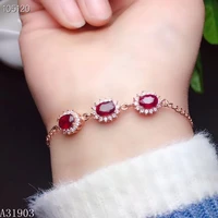 kjjeaxcmy boutique jewelry 925 sterling silver inlaid natural ruby female bracelet support detection