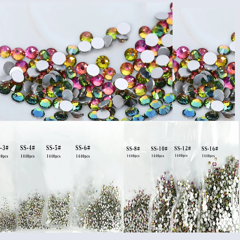

Volcano 1440pcs Flat Back Crystal Rhinestones Crystal loose bulk flatback rhinestone glass crystals beads Nail Art Rhinestone