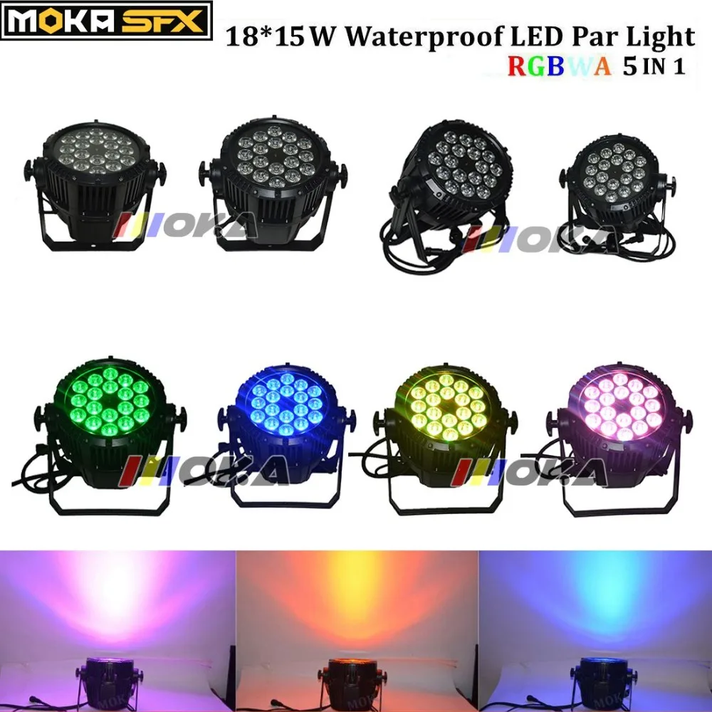 8 шт./лот IP65 Водонепроницаемый Led Par огни 18X15w RGBWA 5 в 1 мыть освещение DMX для | Эффект освещения сцены -32916919461
