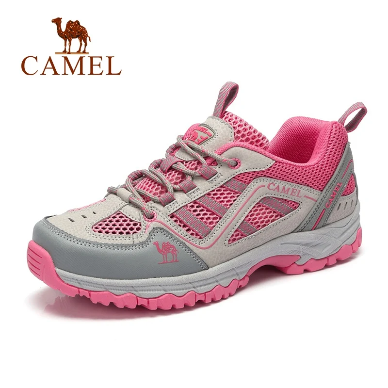 CAMEL/Коллекция года; Мужская и женская уличная обувь для походов с сетчатыми вставками; дышащая Нескользящая прочная Противоударная обувь для путешествий, треккинга, походов - Цвет: A71303683-Peach