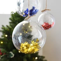 10 pairs 456cm transparent open plastic christmas decorations ball clear bauble ornament gift present box decoration