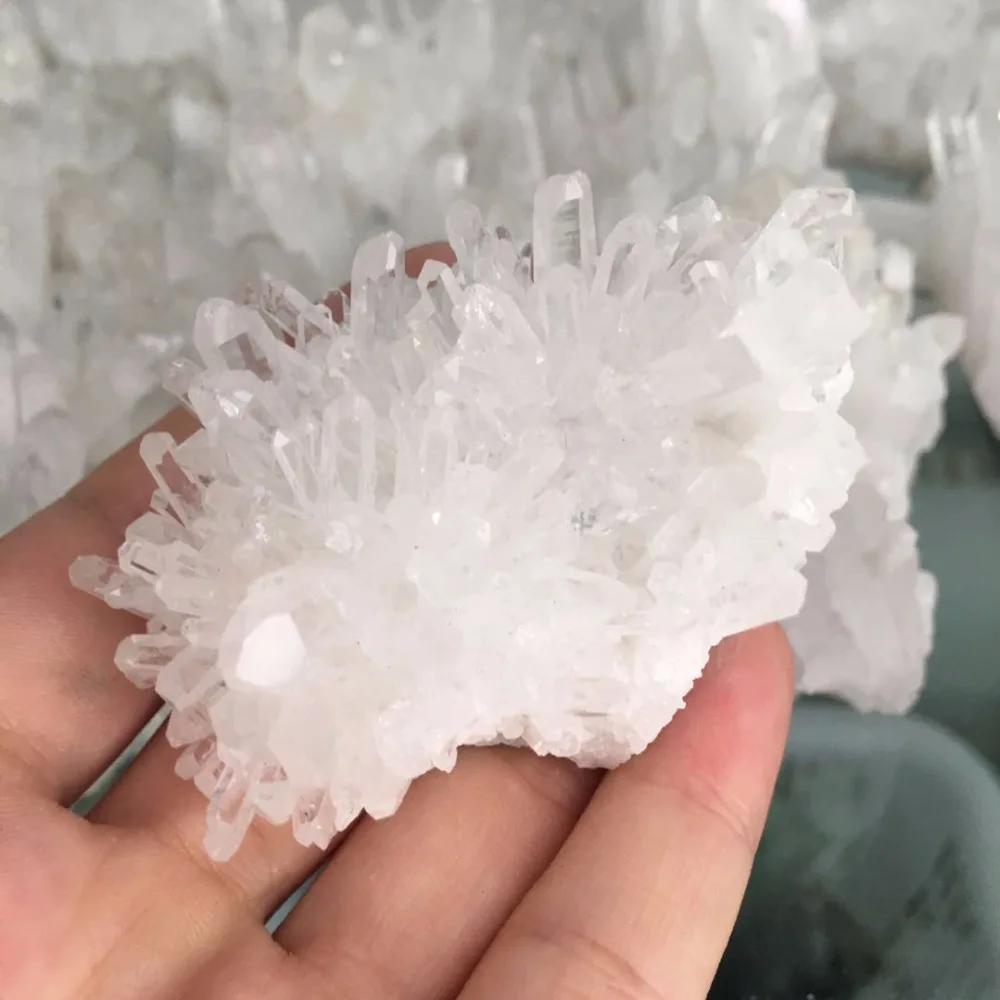Натуральный прозрачный белый кварц Кристалл кластер кристалл drusy образец Рейки
