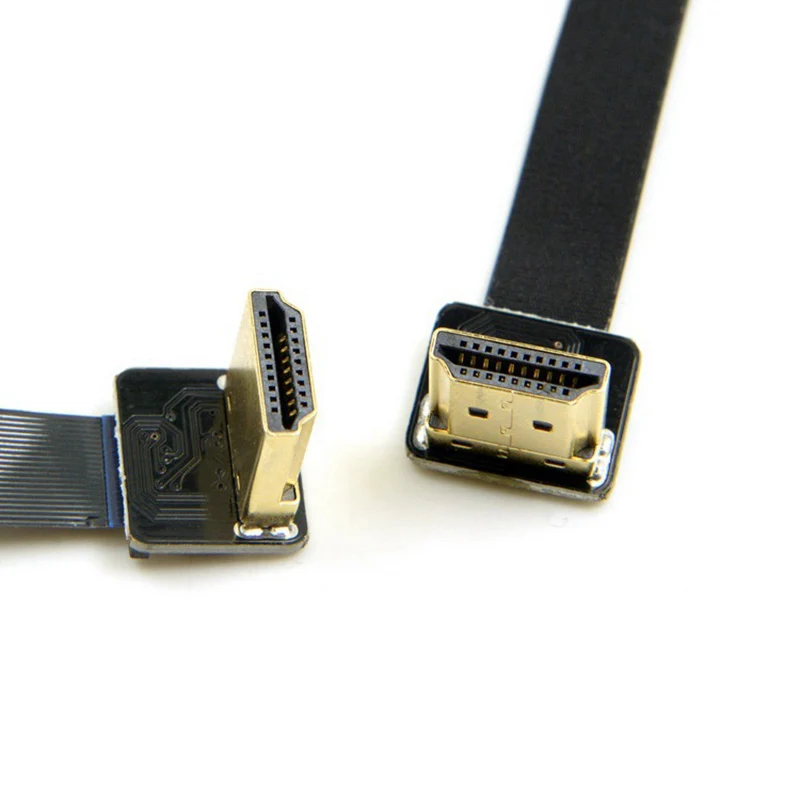 LEORY FPV HDMI кабель двойной под углом 90 градусов Тип мужчина к мужчине HDTV плоский