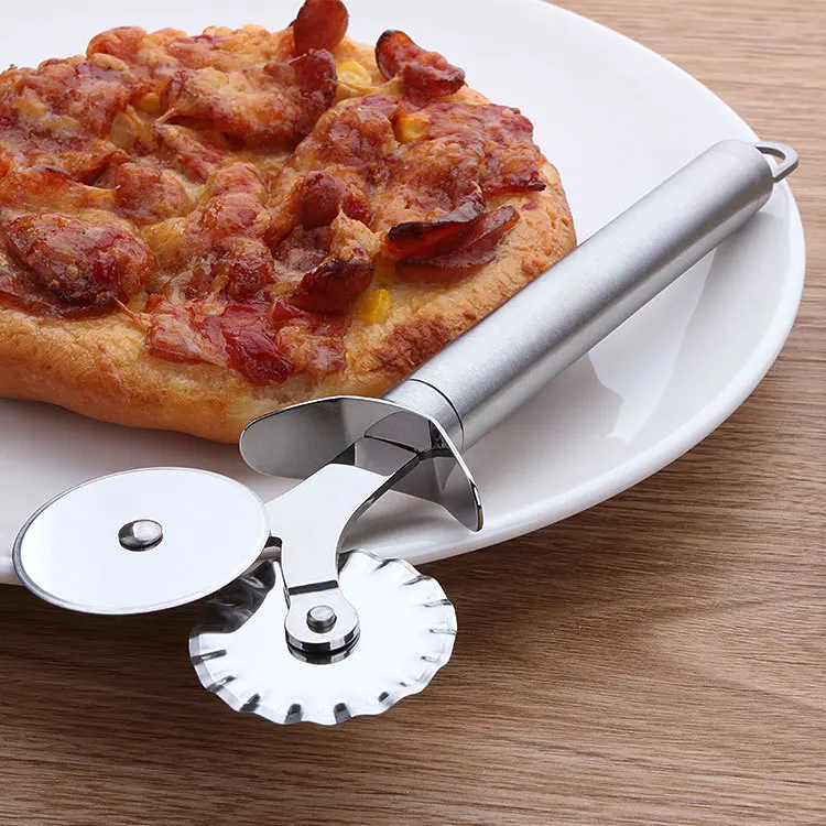 Stainless Steel Double Pizza Knife Pancake Wheel Baking Tool Rolling | Дом и сад